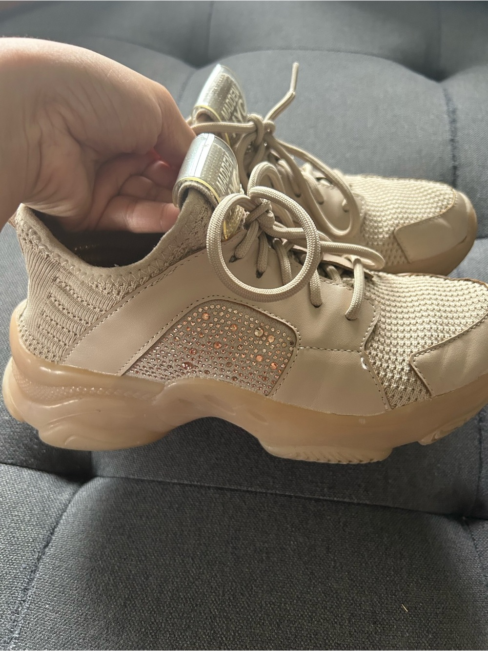 Steve Madden glitter running shoes